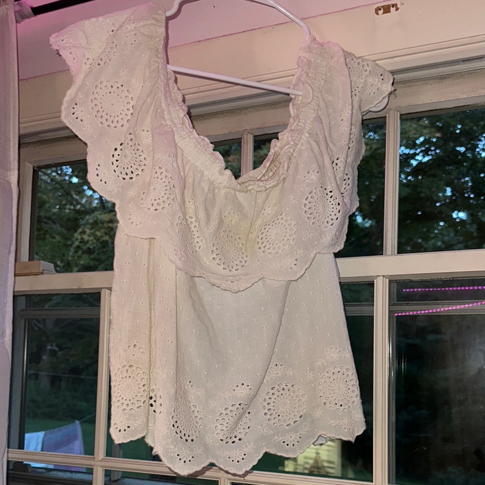 White off the shoulder top